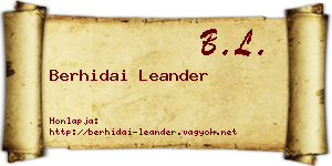 Berhidai Leander névjegykártya